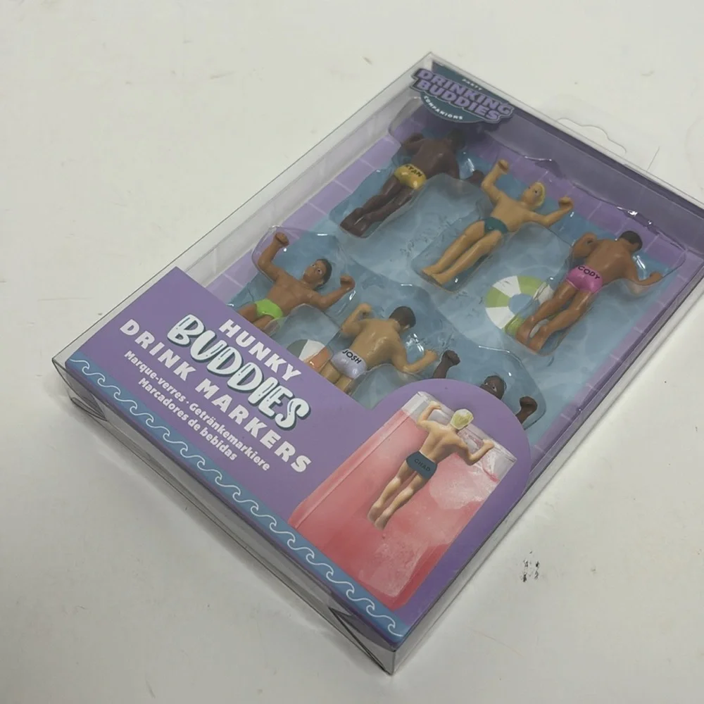 Hunky Buddies | Hunky Men Drink Markers | Drink Buddies | Party Gay Pride NWT